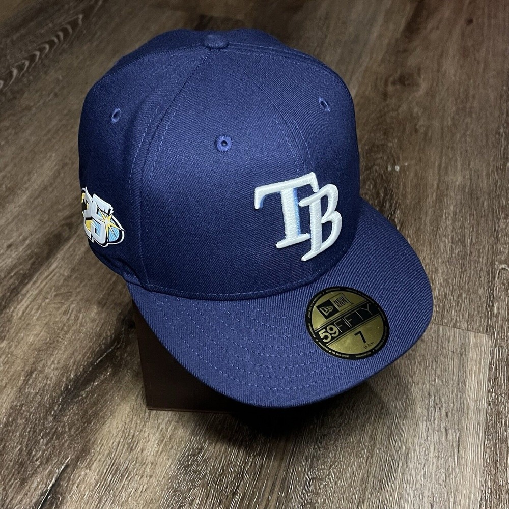 New Era Tampa Bay Rays Hat 7 Fitted Blue MLB Baseball Cap Spring Training